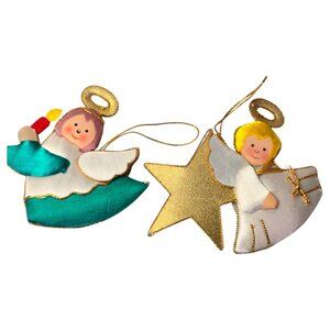 Vintage Christmas Ornaments Angels Plush Nativity Star Candle Holiday Tree Decor